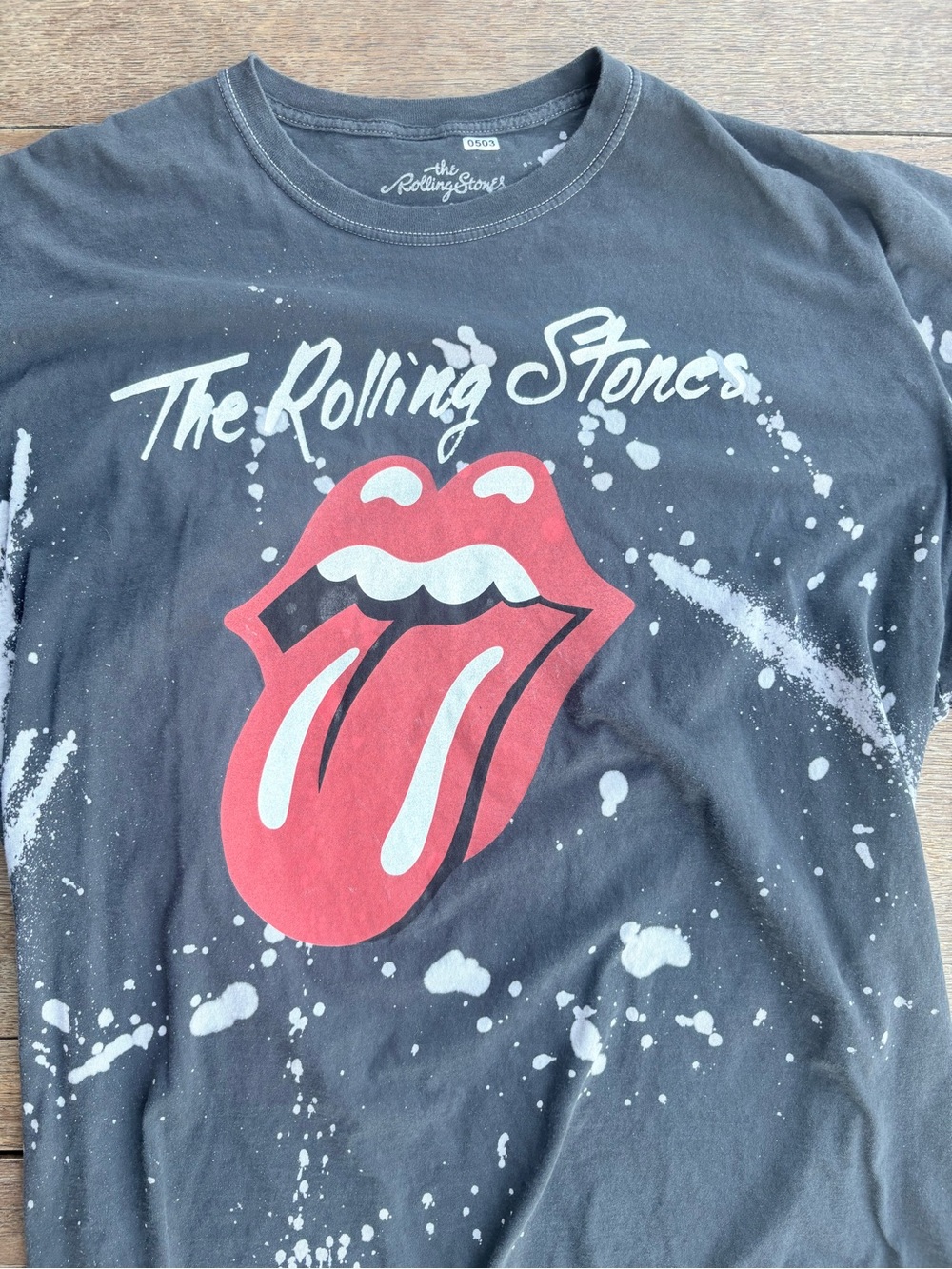The Rolling Stones Black Graphic Tee with Red Tongue 0503